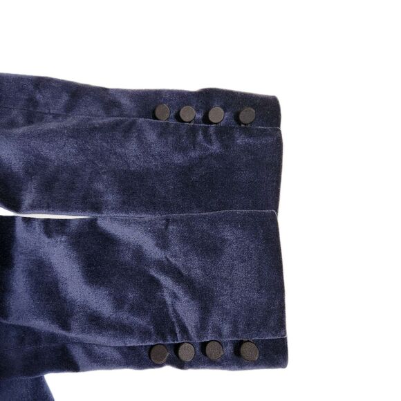 White House Black Market Navy Velvet Tuxedo Blazer Black Satin Trim Women's 2 - Picture 8 of 13